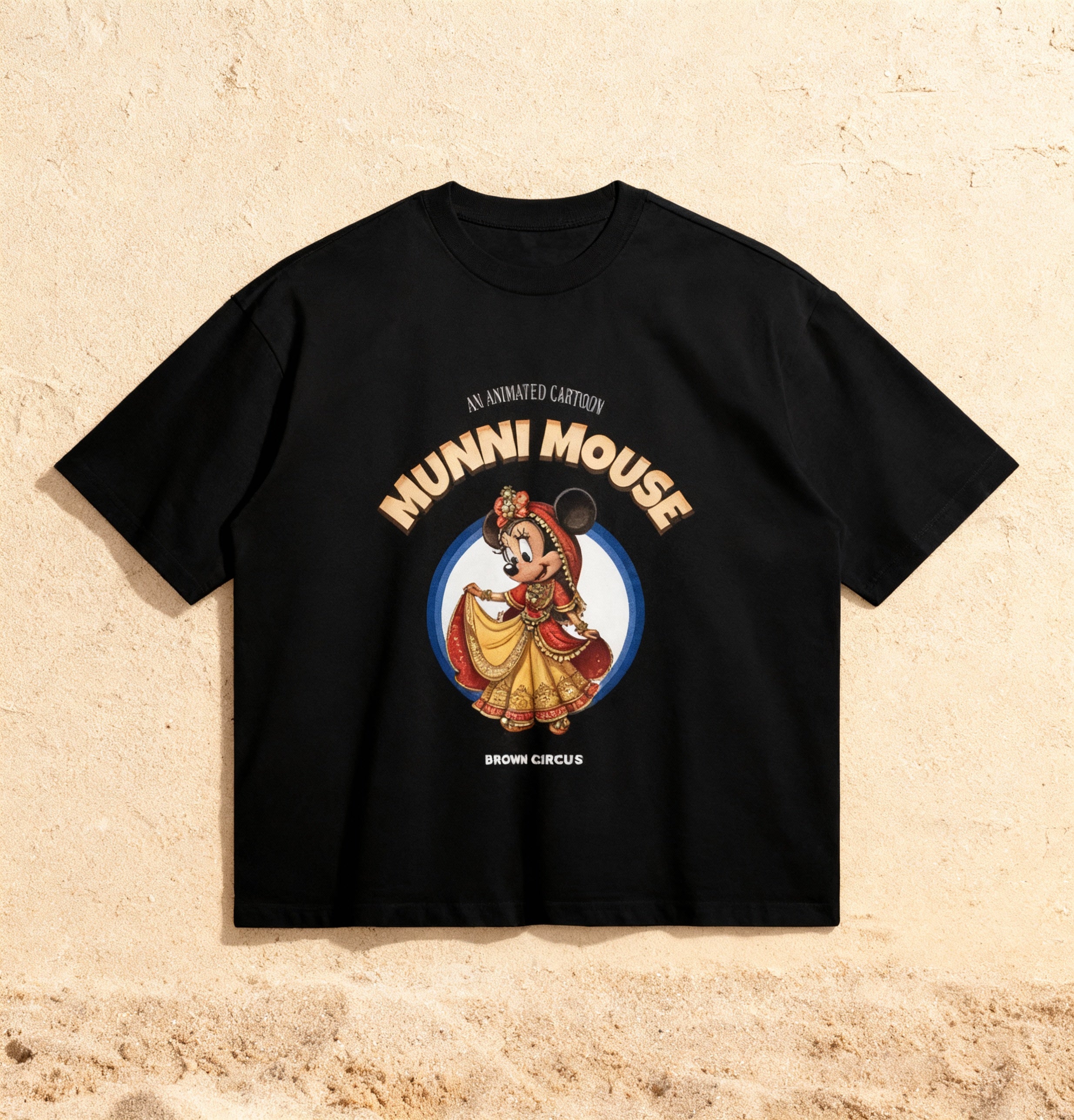 Munni Mouse Oversized Shirt - Red Lehenga